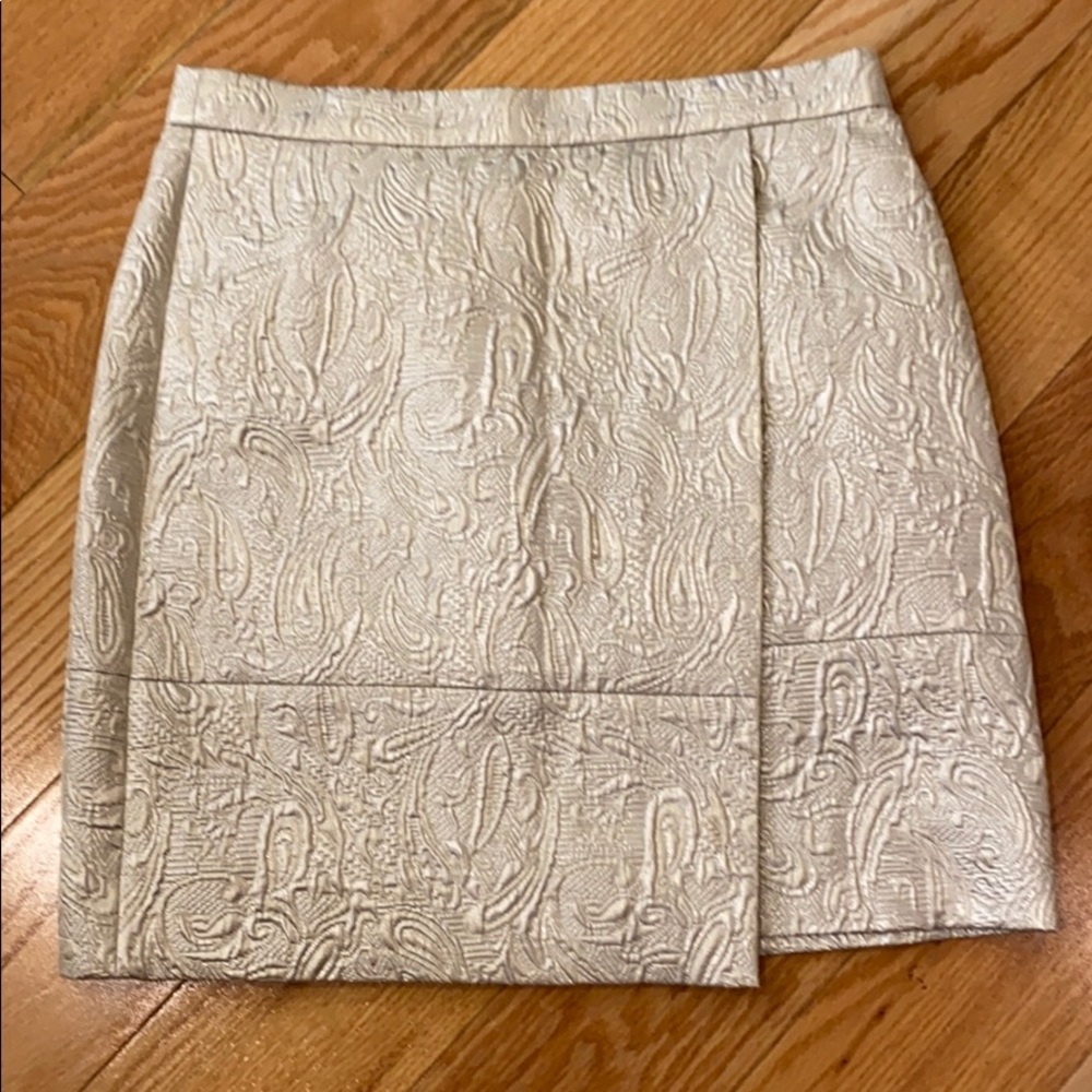 J Crew Origami metallic Matelasse skirt